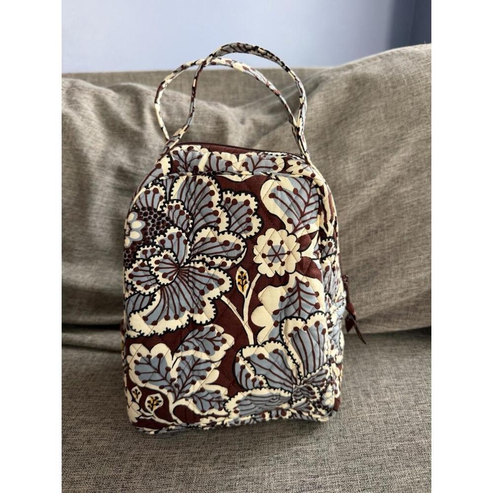 Vera Bradley Insulated Lunch Tote In Slate Blooms - Picture 2 of 10